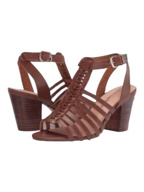 Belle Vita Brown Lissie Heeled Gladiator Sandals